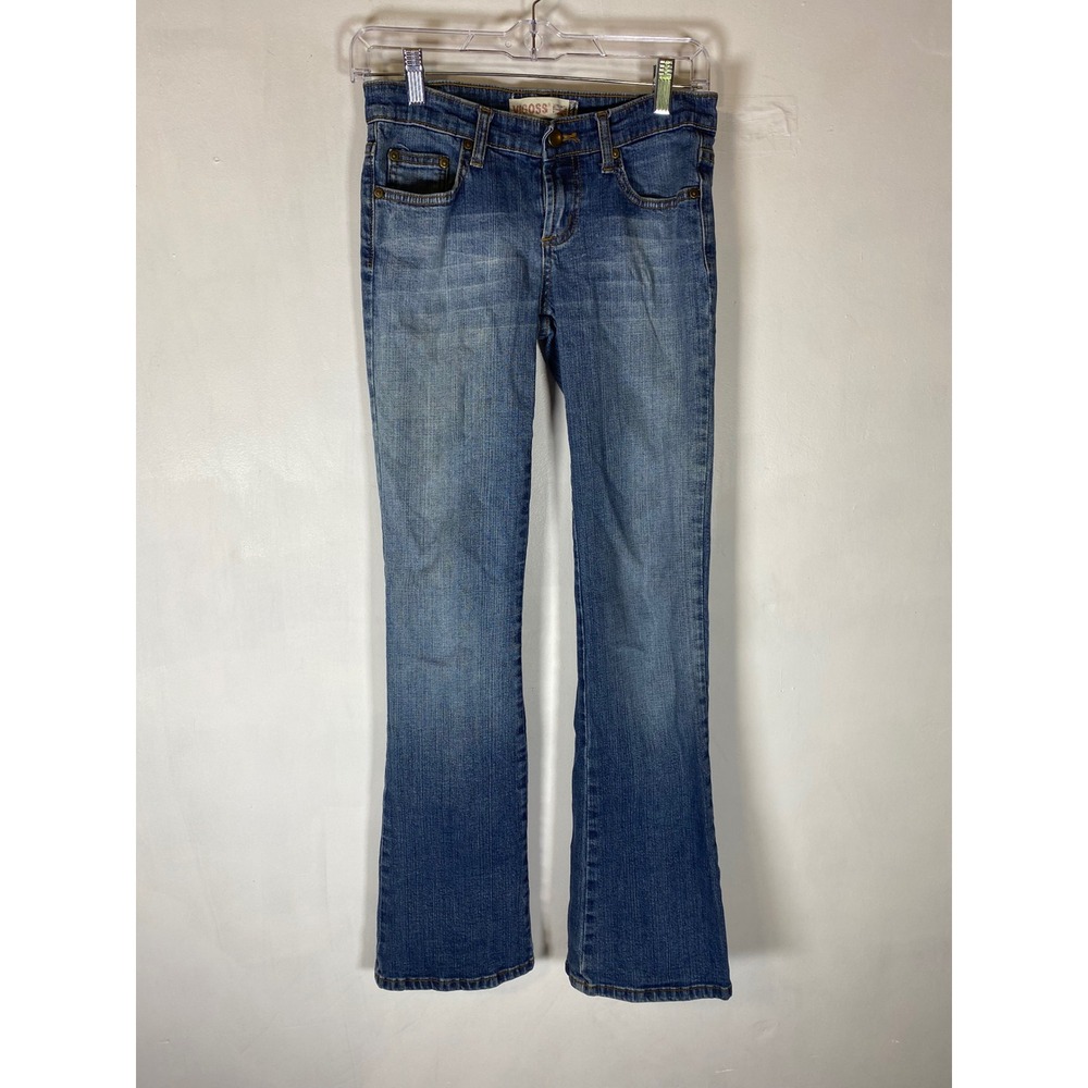 Y2K Low Rise‎ Bootcut Jeans Medium Wash Stretch Denim 3/4 Flare 30x30